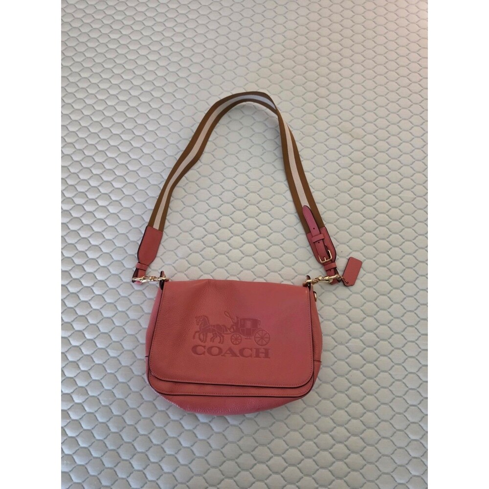 Coach Crossbody Womens Pink Horse Carriage Leather F72703